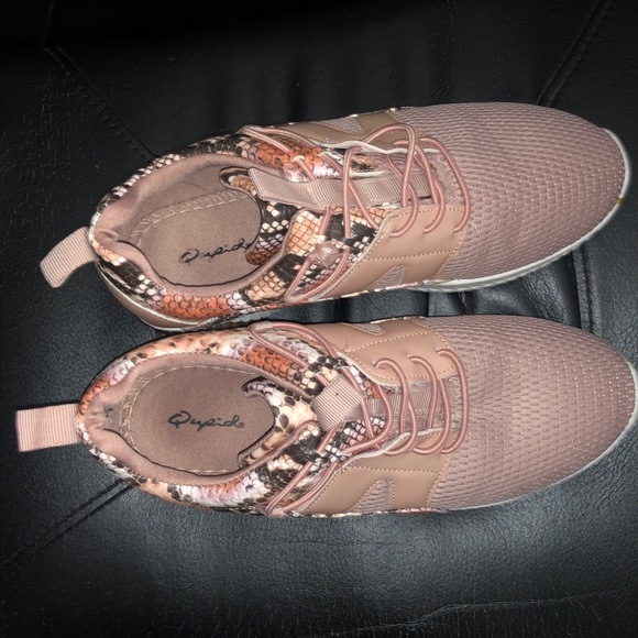 Blush Snakeskin Athleisure Sneakers - Picture 2 of 3